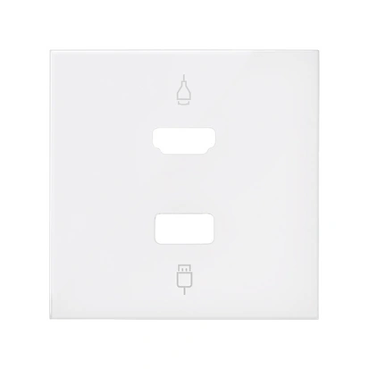 SIMON 100 Pokrywa do gniazda 1xHDMI+ 1xUSB, biały mat [1]