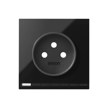 SIMON 100 Pokrywa iO gniazda z uziemieniem 2P+Z, czarny [1]