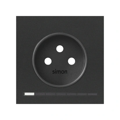 SIMON 100 Pokrywa iO gniazda z uziemieniem 2P+Z, czarny mat [1]