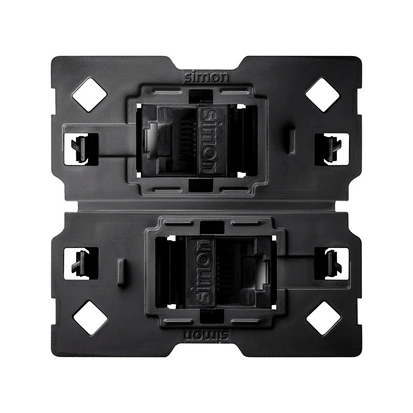 SIMON 100 gniazdo komputerowe 2x RJ45 kat. 6 (mechanizm, bez ramki montażowej) [1]