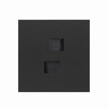 SIMON 100 Panel 1-krotny: gniazdo 2xRJ45, czarny mat [1]