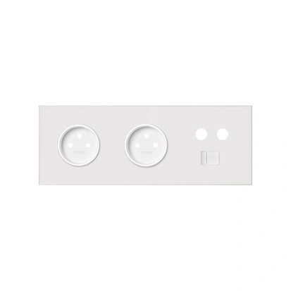 SIMON 100 Panel 3-krotny: 2 gniazda z uziemieniem 2P+Z + 1xTV + 1xRJ45, biały mat [1]
