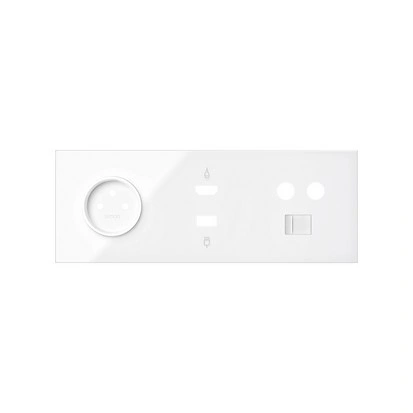 SIMON 100 Panel 3-krotny: 1 gniazdo z uziemieniem 2P+Z + 1xHDMI + 1xUSB + 1xTV + 1xRJ45, biały [1]