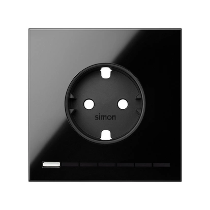 SIMON 100 Panel 1-krotny: iO gniazdo z uziemieniem typu SCHUKO, czarny [1]
