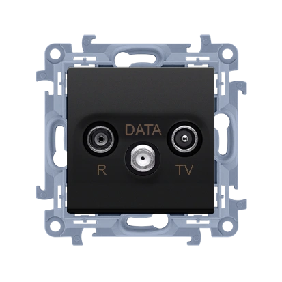 SIMON 10 gniazdo antenowe R-TV-DATA tłum.:10dB, czarny [10]