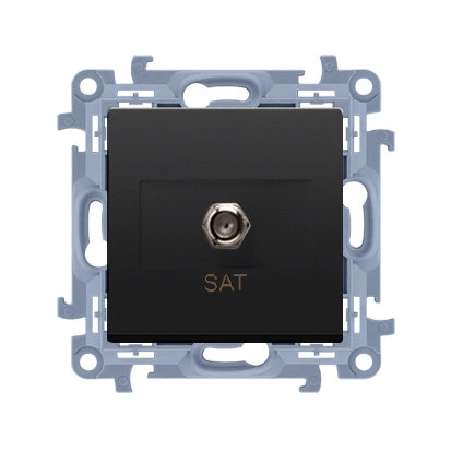 SIMON 10 Gniazdo antenowe typu "F" pojedyncze, czarny mat [10]