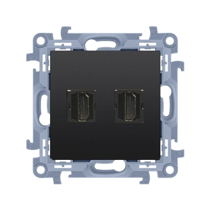 SIMON 10 Gniazdo HDMI podwójne, czarny mat[10]