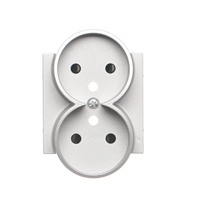 SIMON 55 Pokrywa gniazda wtyczkowego podwójnego 2x(2P+Z) do: SGZ2CM, aluminium mat [20]