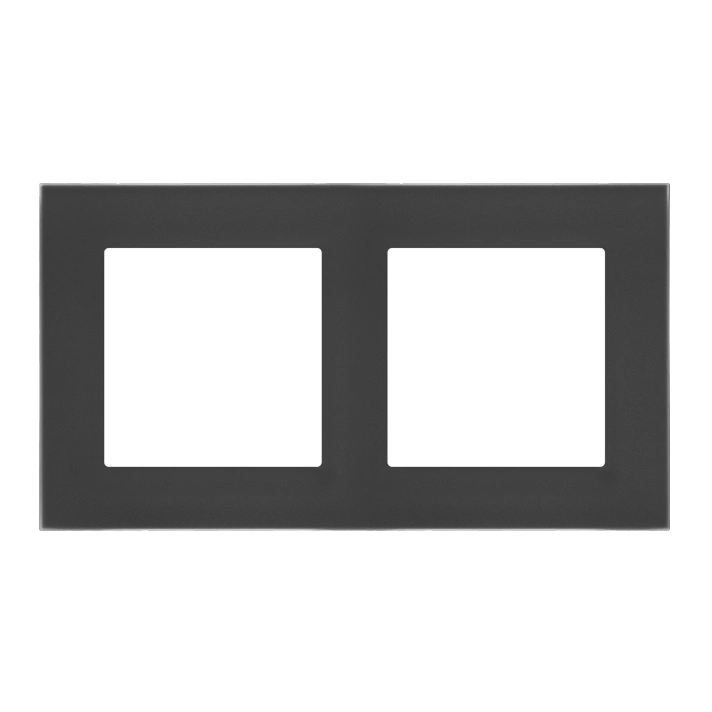 SIMON 55 NATURE Ramka 2-krotna, szkło mrożone czarne [5]