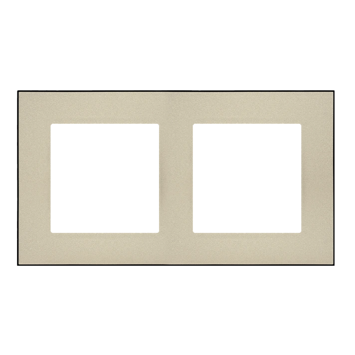 SIMON 55 Ramka 2-krotna DUO, szampański, podstawa czarna  [25]