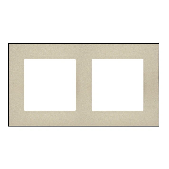 SIMON 55 Ramka 2-krotna DUO, szampański, podstawa czarna [25]