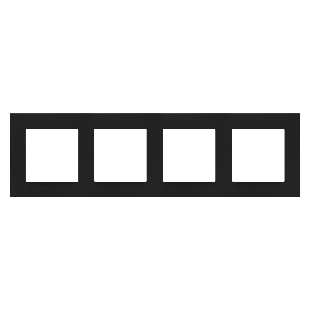 SIMON 55 ramka 4-krotna LINE, czarny mat [20]