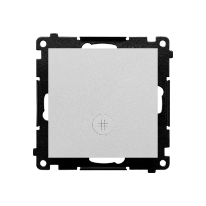 SIMON 55 łącznik krzyżowy z podświetleniem LED (biały) 10AX, szybkozłącza, aluminium mat [10]