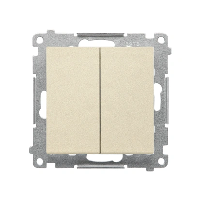 SIMON 55 Łącznik jednobiegunowy + łącznik dwubiegunowy 16AX (2 klawisze), zaciski gwintowe, szampański mat [10]