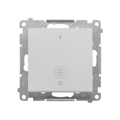 SIMON 55 łącznik dwubiegunowy z podświetleniem LED (biały) 10AX, szybkozłącza, aluminium mat [10]