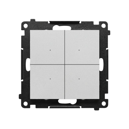 SIMON 55 łącznik/przycisk 4-krotny elektroniczny, aluminium mat [10]