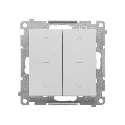 SIMON 55 Łącznik roletowy podwójny trójpozycyjny [1-0-2] 10A,,szybkozłącza, aluminium mat [10]