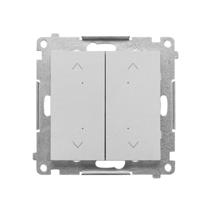 SIMON 55 łącznik/przycisk roletowy podwójny, elektroniczny, aluminium mat [10]