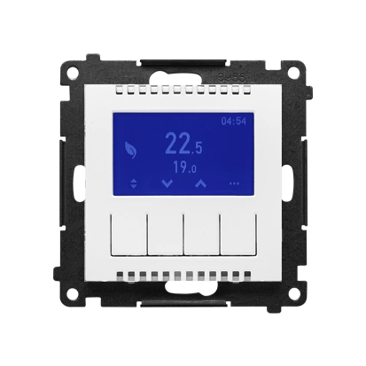 SIMON 55 Termostat programowalny z wyświetlaczem, biały mat [10]