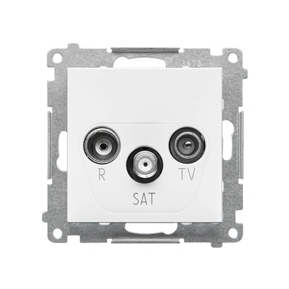 SIMON 55 Gniazdo antenowe R-TV-SAT końcowe/zakończeniowe tłum.:1dB, biały mat [10]