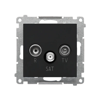 SIMON 55 gniazdo antenowe R-TV-SAT końcowe/zakończeniowe tłum.:1dB, czarny mat [10]