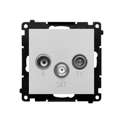 SIMON 55 gniazdo antenowe R-TV-SAT przelotowe tłum.:10dB, aluminium mat [10]