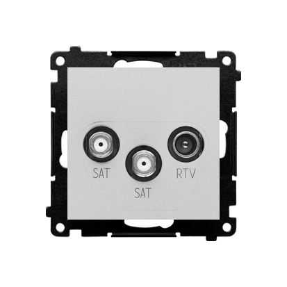 SIMON 55 gniazdo antenowe SAT-SAT-RTV podwójne tłum.:1dB, aluminium mat [10]