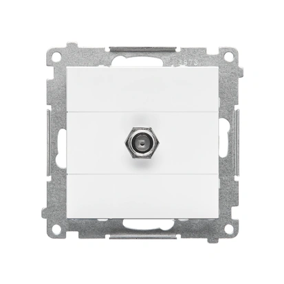 SIMON 55 Gniazdo antenowe typu „F” pojedyncze, biały mat [10]