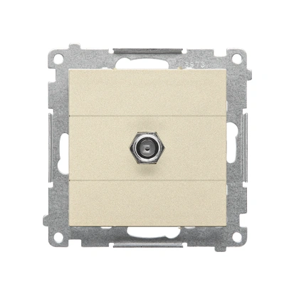 SIMON 55 Gniazdo antenowe typu „F” pojedyncze, szampański mat [10]