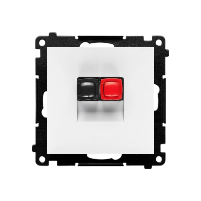 SIMON 55 gniazdo głośnikowe 1-krotne, max. przekrój przewodów dla wejścia i wyjścia 2,5mm2, biały mat [10]