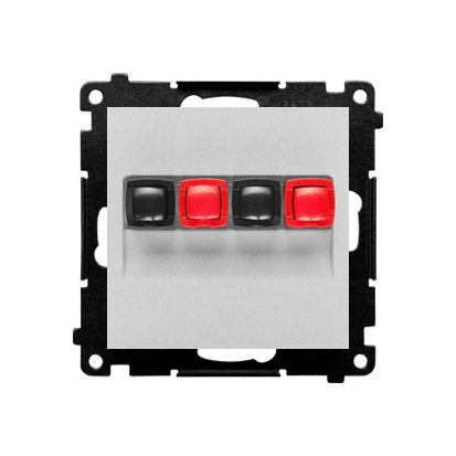 SIMON 55 gniazdo głośnikowe 2-krotne, max. przekrój przewodów dla wejścia i wyjścia 2,5mm2, aluminium mat [10]