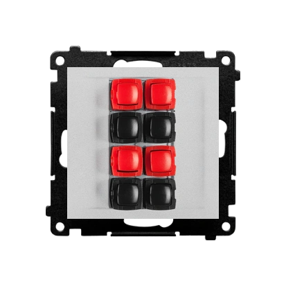 SIMON 55 gniazdo głośnikowe 4-krotne, max. przekrój przewodów dla wejścia i wyjścia 2,5mm2, aluminium mat [10]