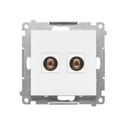 SIMON 55 Gniazdo głośnikowe pojedyńcze, maksymalny przekrój przewodów dla wyjścia 6mm2, biały mat [10]