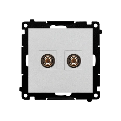 SIMON 55 gniazdo głośnikowe pojedyńcze, maksymalny przekrój przewodów dla wyjścia 6mm2, aluminium mat [10]