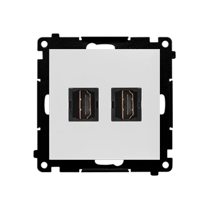SIMON 55 gniazdo HDMI podwójne, jasnoszary mat [10]