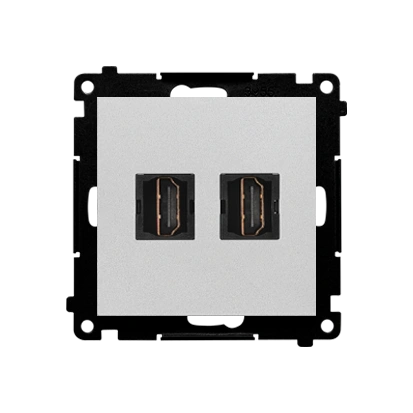 SIMON 55 gniazdo HDMI podwójne, aluminium mat [10]
