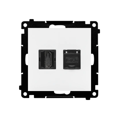 SIMON 55 gniazdo HDMI + komputerowe RJ45 kat.6., biały mat [10]