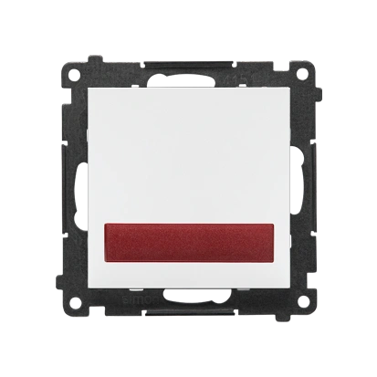 SIMON 55 Sygnalizator świetlny LED [światło czerwone] 230V, zaciski śrubowe, biały mat [10]
