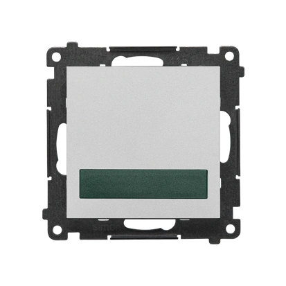 SIMON 55 Sygnalizator świetlny LED [światło zielone] 230V, zaciski śrubowe, aluminium mat [10]