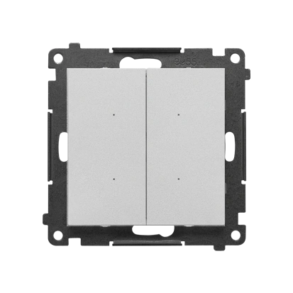 SIMON 55 SWITCH D – Sterownik przyciskowy oświetleniowy podwójny, sterowany smartfonem, aluminium mat [10]