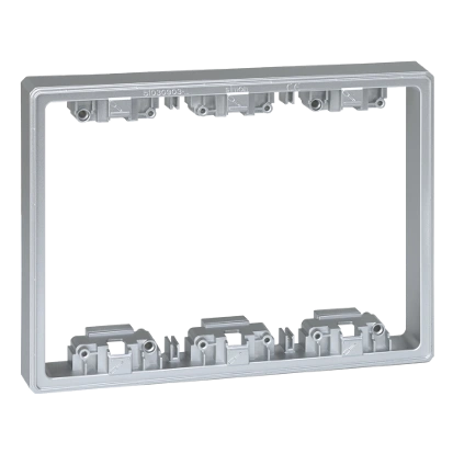 Element pogłębiający do obudów podtynkowych i natynkowych S500 3-modułowych; aluminium