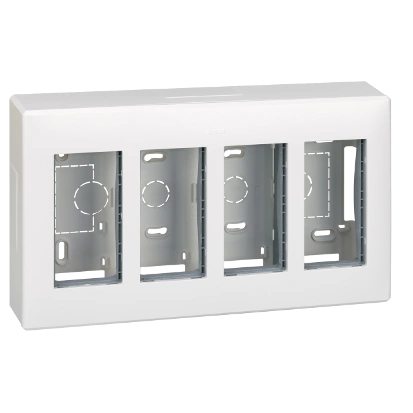 Obudowa natynkowa S500 4-modułowa, 8x K45; kompletna; czysta biel