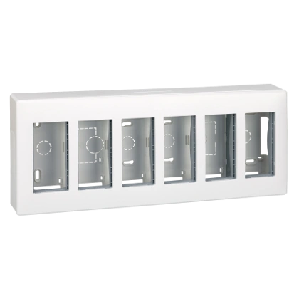Obudowa natynkowa S500 6-modułowa, 12x K45; kompletna; czysta biel