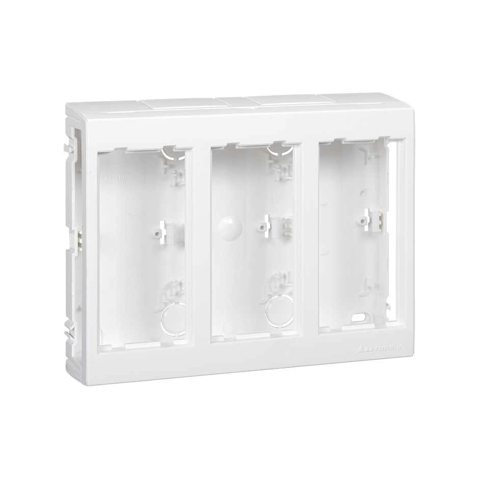 Obudowa natynkowa 3-modułowa, 6x K45; czysta biel
