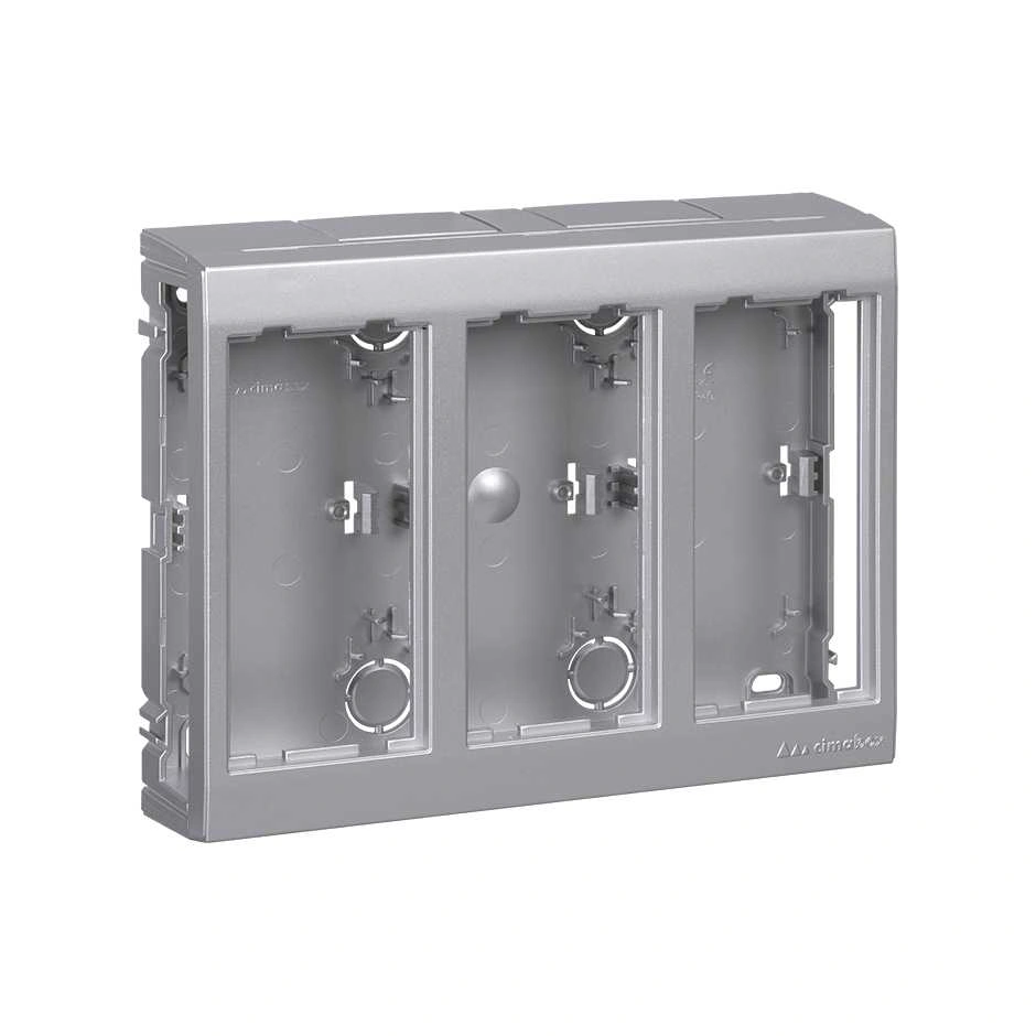 Obudowa natynkowa 3-modułowa, 6x K45; aluminium