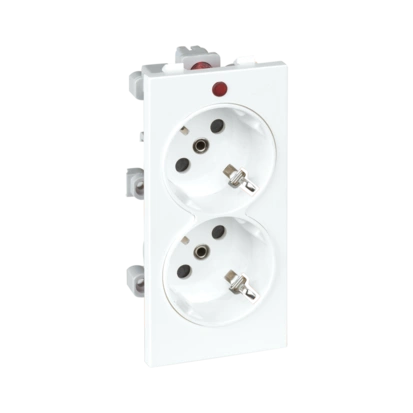 gniazdo podwójne CIMA SCHUKO 2x230V~ 16A; czysta biel