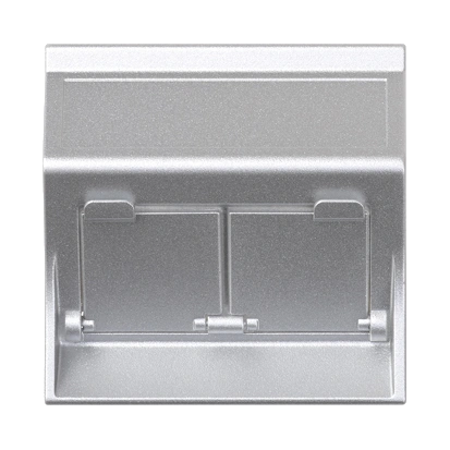 Płytka S500, 2x RJ z osłonami skośna; do adapterów MD; aluminium