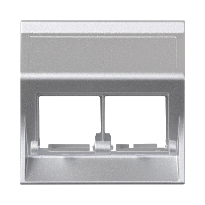 Płytka S500, 2x RJ bez osłon skośna; do adapterów MD; aluminium