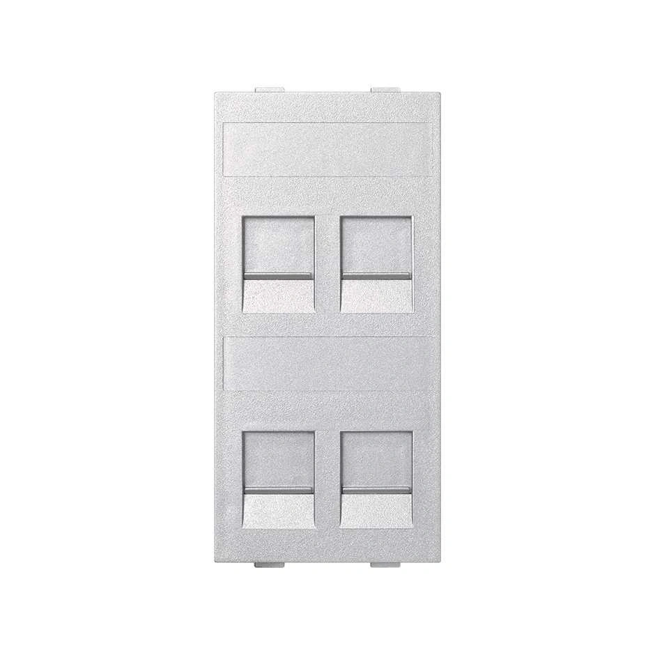Płytka CIMA, 4x RJ z osłonami uniwersalna; aluminium