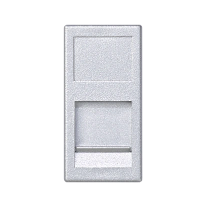 Płytka K45/2, 1x RJ z osłoną; 22,5x45mm; uniwersalna; aluminium